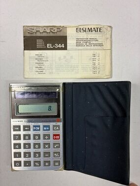 Sharp EL-344 Silver Solar Calculator with Black Cover